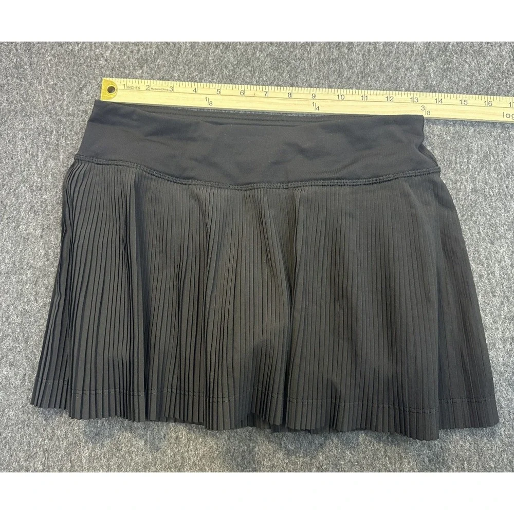Lululemon Pleat To Street Skirt III Skort Shorts Black Size 4 Tennis Pickleball - Picture 8 of 16